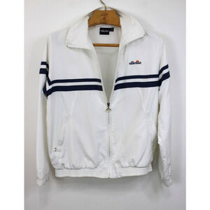 Vintage 90s Ellesse Women's Track Jacket Size 6 US Mesh Lined Made in Romania